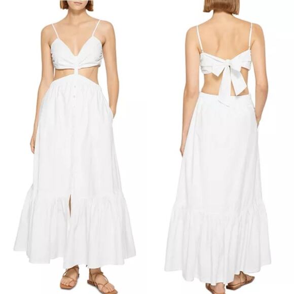 Jonathan Simkhai White Kennedi Cutout Maxi Dress Medium